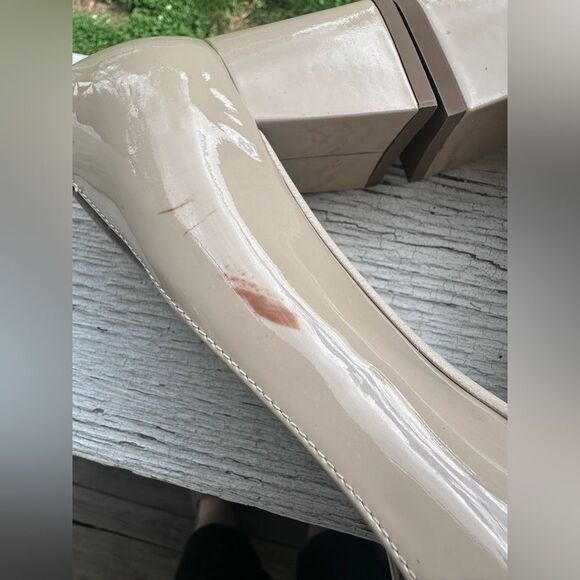 Ron White Lizbeth Square Toe Patent Leather Block Heel Nude Size EU 38 / US 7.5 - Picture 5 of 11